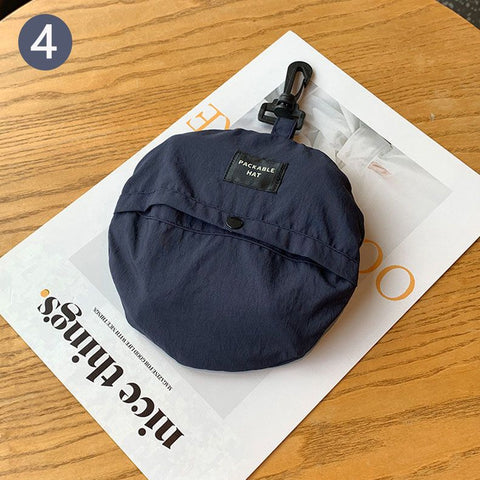 Khaki Packable Bucket Hat Unisex Wide Brim Foldable Sun Protection Hiking Travel Cap
