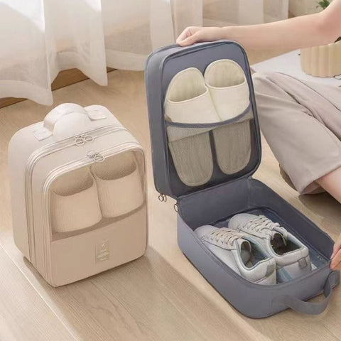 Grey Travel Shoe Bag Portable Luggage Organizer Waterproof Dustproof Shoe Pouch