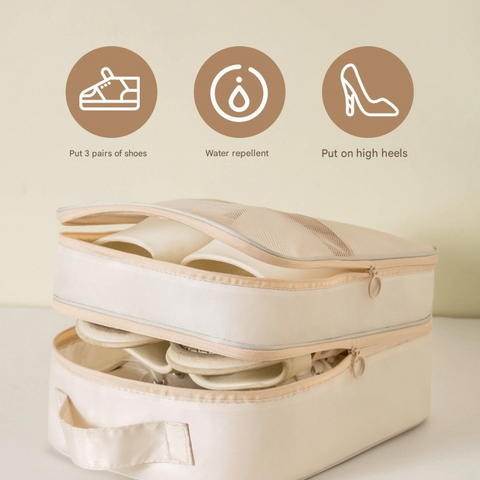 Grey Travel Shoe Bag Portable Luggage Organizer Waterproof Dustproof Shoe Pouch