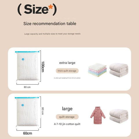 Vacuum Compression Storage Bags 6 Piece Set with Hand Pump for Clothes Bedding Travel