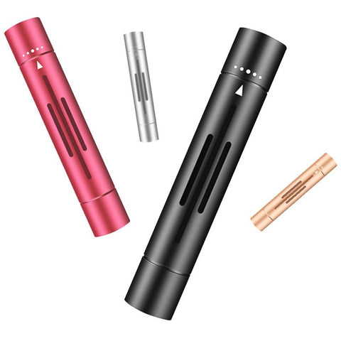 Red Mini Car Air Vent Perfume Freshener with 6 Scent Refills Aluminum Alloy Aromatherapy