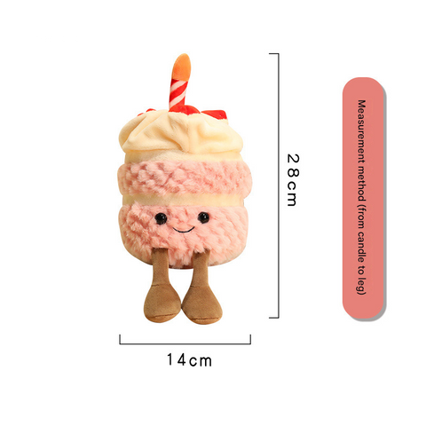 Pink Cute Birthday Cake Plush Toy Strawberry Layered Cake Pillow Birthday Gift