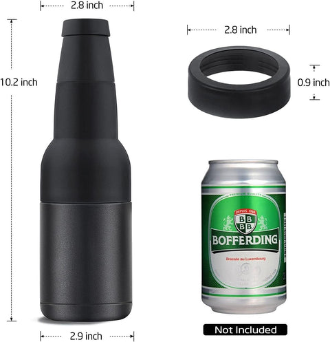 3-in-1 Beer Bottle Insulated Tumbler and Can Cooler with Bottle Opener – Double Wall Stainless Steel Soda Can Insulator & Holder for Car Outdoor Beverage Storage, 12oz Blue