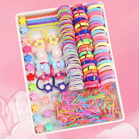875-Piece Cute Hair Accessories Gift Set with Elastic Rubber Bands - Perfect Gift for Girls