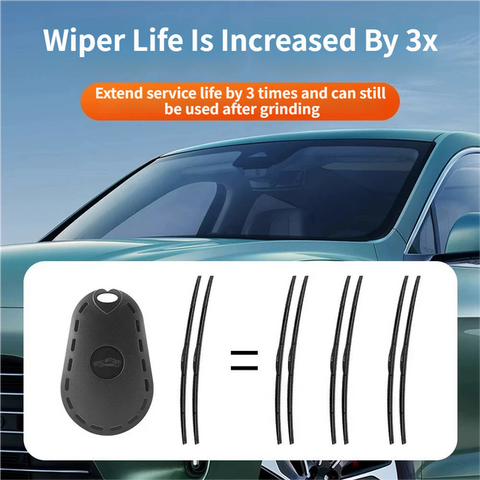 4PCS Black Portable Car Windshield Wiper Blade Repair Tool - Triple the Wiper Lifespan – Dual Grit Sanding Restorer and Trimmer for Wiper Rubber Strips