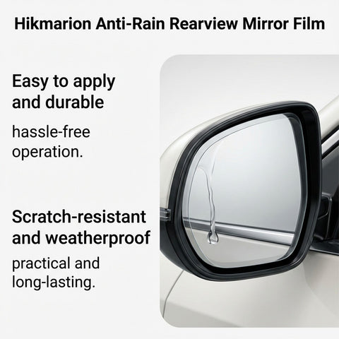 4 Set of Car Rearview Mirror HD Rainproof Film with Complete Installation Tool Kit – Anti Fog Waterproof Protective Shield Sticker, Hydrophobic Glare-Reducing Clear Membrane