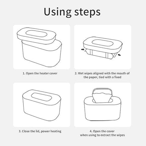 White Portable USB Baby Wipe Warmer with LED Display and Top-Heating Moisture Protection – Intelligent Constant Temp Dispenser Case for Travel and Home