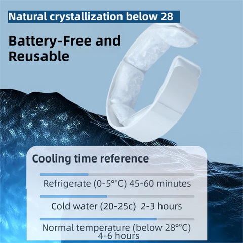 White Reusable Neck Cooling Ring – 360° Omnidirectional Wearable Ice Collar for Summer Heat Relief, Battery-Free Ergonomic Cooling Tube for Outdoor Sports Fitness