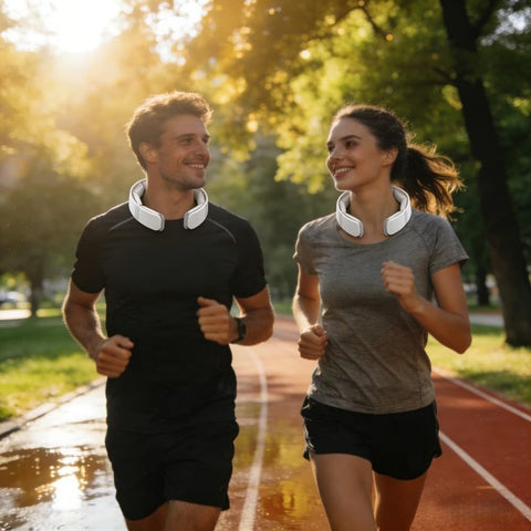 Black Reusable Neck Cooling Ring – 360° Omnidirectional Wearable Ice Collar for Summer Heat Relief, Battery-Free Ergonomic Cooling Tube for Outdoor Sports Fitness