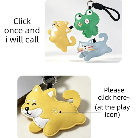 Blue Cat Squeeze Meow Sounding Keychain Pendant – Eco-Friendly Leather Cat and Dog Bag Charm for Stress Relief, Backpack Decor, and Gift Giving