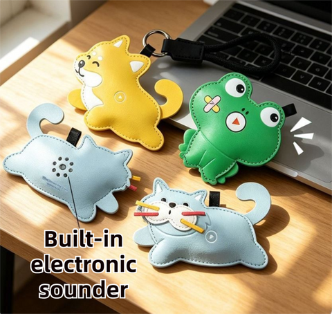 Shiba Inu Squeeze Meow Sounding Keychain Pendant – Eco-Friendly Leather Cat and Dog Bag Charm for Stress Relief, Backpack Decor and Gift Giving