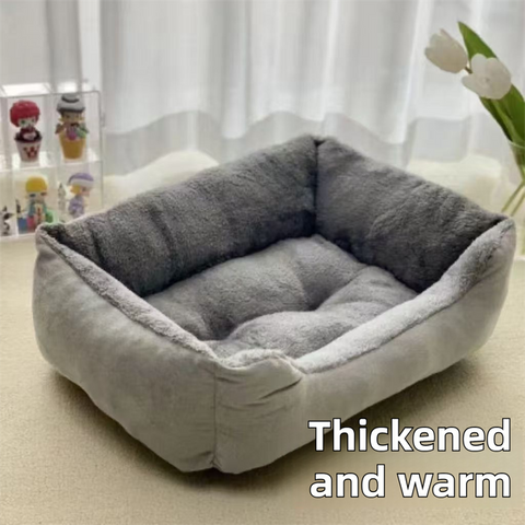 60x45x15CM Grey Premium Plush Pet Bed and Cozy Cushion Mat with Removable Flannel Cover & Non-Slip Waterproof Oxford Bottom for Cats Dogs Car & Home Universal Use