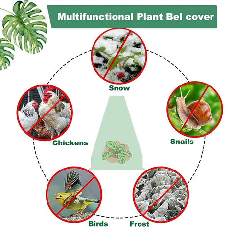 10-Pack Reusable Garden Seedling Protective Covers with Securing Earth Pegs – Ventilated Windproof and Frost Guard Cones for Veggie & Flower Saplings