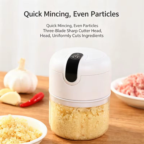 Pink 300ML Electric Mini Food Processor & Garlic Chopper with Glass Bowl,3 Stainless Steel Blades & USB Charging – Portable Smasher & Meat Grinder for Vegetable,Chili,Fruits,Ginger and Baby Food,Seasoning