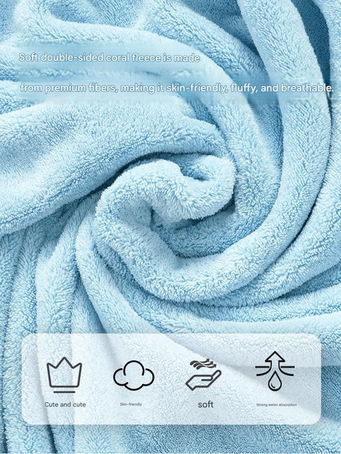 Pink M size Pet Drying Robe with Hood - Quick Dry Coral Fleece Towel for Dogs and Cats, Super Absorbent Bathrobe with Cute Rabbit Ears, Adjustable Fit for All Sizes, Easy to Wear and Machine Washable