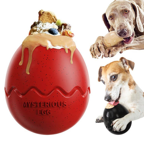 Brown Dinosaur Egg Shaped Dog Slow Feeder Toy - Durable TPR Interactive Treat Dispenser for Mental Stimulation and Anxiety Relief - Perfect for Medium to Large Dogs