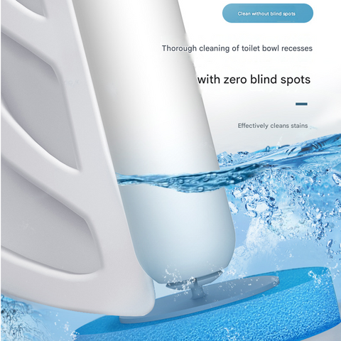 White and Grey Disposable Toilet Brush with Wall Mount Holder set - No Touch Replacement System, 360 Degree Rotating Head with Built-in Cleaning Solution, Space Saving Bathroom Cleaner for Homes