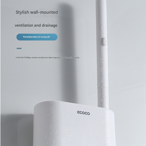 Beige Disposable Toilet Brush with Wall Mount Holder set - No Touch Replacement System, 360 Degree Rotating Head with Built-in Cleaning Solution, Space Saving Bathroom Cleaner for Homes