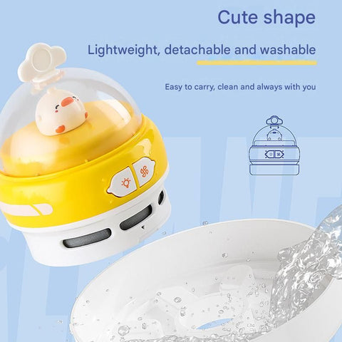 Blue-Duck Mini Animal Desktop Vacuum Cleaner - USB Rechargeable, Night Light, 2-Speed Suction, Detachable & Washable - Portable Handheld Cleaner for Keyboard, Eraser Shavings, Desk