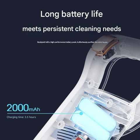 White Cordless Vacuum and Mop Combo - 6kPa Suction, 2000mAh Battery, 180° Flexible Floor Brush, Washable Filter - 2-in-1 Wet Dry Stick Vacuum Cleaner for Hard Floors, Tiles and Carpet