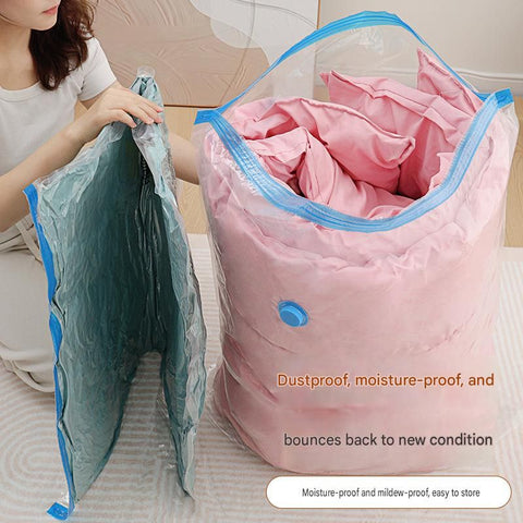 9-piece Vacuum Storage Bags Set(3 medium, 3 large, 2 extra large, 1 hand pump)- Heavy Duty Space Saving Compression Bags for Clothes Quilts Bedding Moisture Proof Wardrobe Organisation Travel Storage Reusable Durable Seal