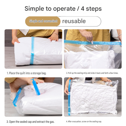 11-piece Vacuum Storage Bags Set(2 small, 2 medium, 3 large, 3 extra large, 1 hand pump)- Heavy Duty Space Saving Compression Bags for Clothes Quilts Bedding Moisture Proof Wardrobe Organisation Travel Storage Reusable Durable Seal