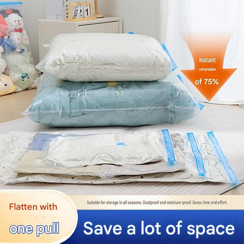 12-piece Vacuum Storage Bags Set(4 medium, 4 large, 3 extra large, 1 hand pump)- Heavy Duty Space Saving Compression Bags for Clothes Quilts Bedding Moisture Proof Wardrobe Organisation Travel Storage Reusable Durable Seal