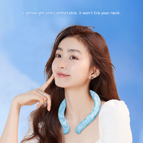 Gradient Blue Instant Cool PCM Neck Ring - 28°C Phase Change Material for Sweat-Free Relief - Ultra-Light 135g Comfort for Sports, Office, and Summer Travel