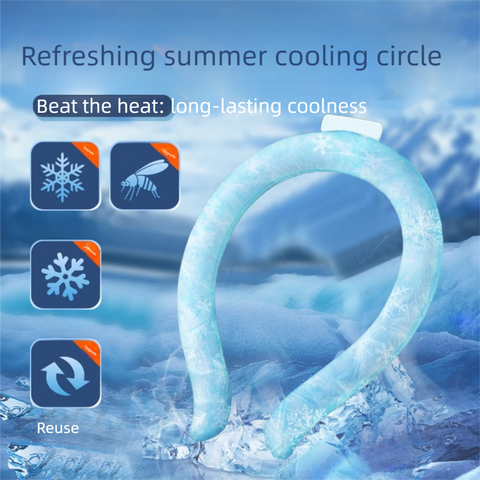 Small Orange Flowers Instant Cool PCM Neck Ring - 28°C Phase Change Material for Sweat-Free Relief - Ultra-Light 135g Comfort for Sports, Office, and Summer Travel