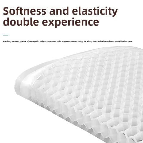 Blue Universal Honeycomb Gel Seat Cushion - Breathable Cooling Pad for Car & Office - Ergonomic Pressure Relief & Non-Slip Design for Long Sitting