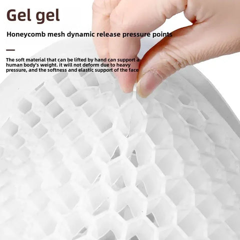 Blue Universal Honeycomb Gel Seat Cushion - Breathable Cooling Pad for Car & Office - Ergonomic Pressure Relief & Non-Slip Design for Long Sitting