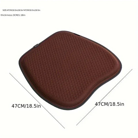 Black Universal Honeycomb Gel Seat Cushion - Breathable Cooling Pad for Car & Office - Ergonomic Pressure Relief & Non-Slip Design for Long Sitting