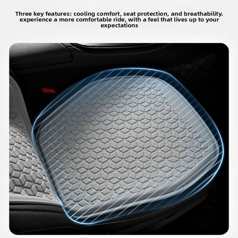Green Universal Cooling Gel Seat Cushion - TPR Breathable Honeycomb Pad for Car & Office Chair