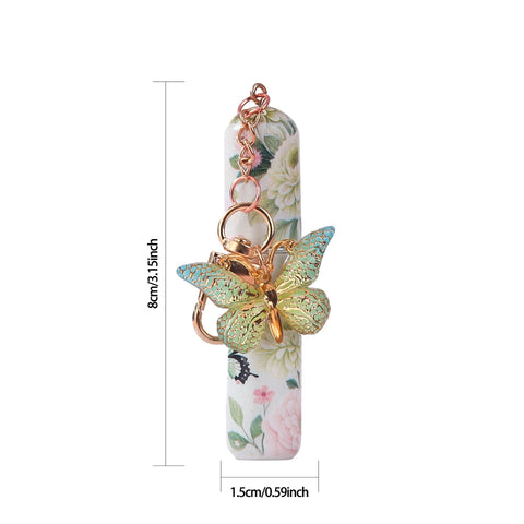 3 Pack Black 5ml Portable Perfume Atomizer Keychain Butterfly Charm Floral Refillable Travel Spray Bottle Set - Same Design