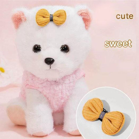 Size L Bee Fleece Hoodie Jumper for Small Dogs & Cats with 5 Hair Clips - Winter Warm Pet Apparel Australia