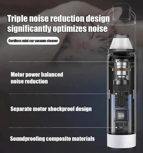 Black Mini Wireless Handheld Vacuum Cleaner——Wireless Mini Dust Cleaner with Strong Suction, USB Type C Charging and Multi Purpose Cleaning Attachments