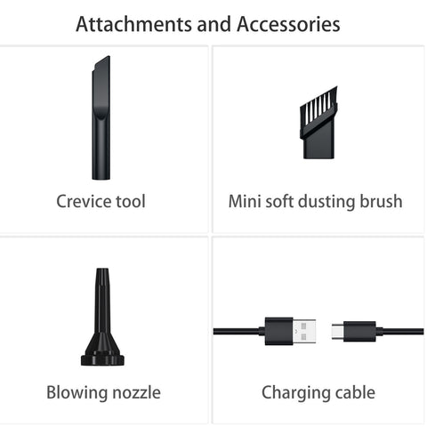 Portable Wireless Car Vacuum Cleaner 4 in 1 Handheld Air Duster Rechargeable Mini Vacuum for Pet Hair Keyboard Car Interior