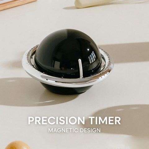 Black 3-in-1 Focus & Productivity Set: Magnetic Mechanical Timer, Noise-Reducing Earplugs & Rechargeable Clip-On LED Reading Light