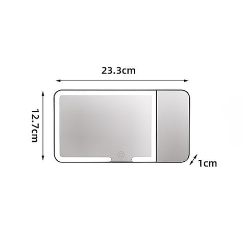 White LED Car Sun Visor Makeup Mirror with 5x Magnification & Touch Lighting - Rechargeable Vanity Mirror for Travel & Daily Use