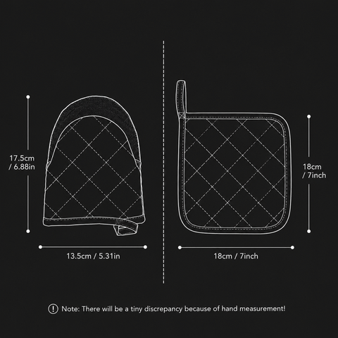Black Heat Resistant Oven Mitts Set 1 Pair and 4 Pot Holders Quilted Cotton Kitchen Heat Protection Gloves and Pads Silver Coated Non Slip Baking Cooking Kitchen Accessories