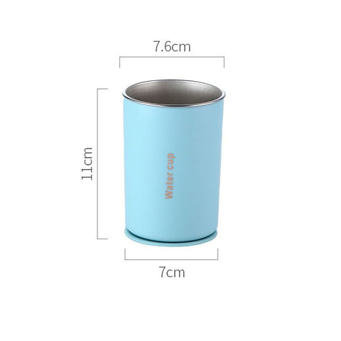 Blue 304 Stainless Steel Magnetic Hanging Water Bottle, 12.17 oz Double-Wall Insulated Coffee/Milk Cup with Magnetic Coaster