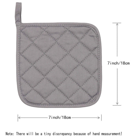 4 Pack Heat Resistant Pot Holders - Blue Cotton Silver Coated Quilted Kitchen Heat Pads Non Slip Oven Mats 18x18cm Baking Cooking Microwave Use Durable Thermal Protection