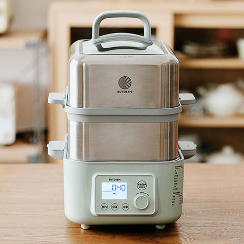 BUYDEEM Double Tier 10L Electric One Touch Digital Multifunctional Food Steamer