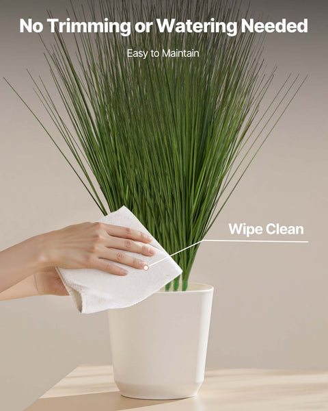 Artificial Grass Plant, 686mm Faux Onion Grass Fake Greenery Shrubs Plant, Premium PVC for Indoor Outdoor House Home Garden Office Room Décor, Housewarming, 8 Pack Green