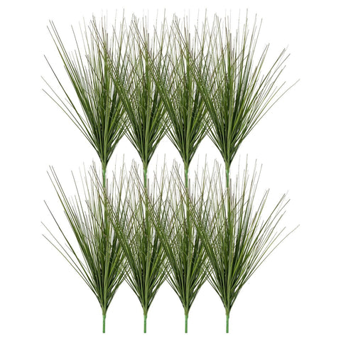 Artificial Grass Plant, 686mm Faux Onion Grass Fake Greenery Shrubs Plant, Premium PVC for Indoor Outdoor House Home Garden Office Room Décor, Housewarming, 8 Pack Green