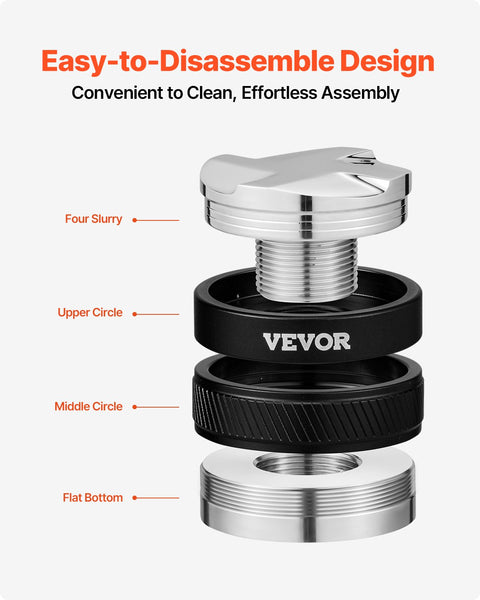 VEVOR 53mm Coffee Distributor 2-in-1 Adjustable Espresso Distributor for Home