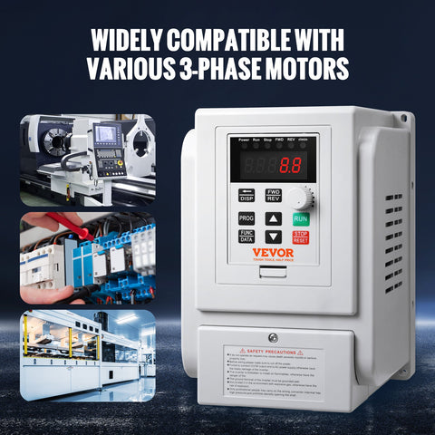 VFD 5HP, 4KW, 18A, 1 Phase 220V-240V Input to 3 Phase 220V-240V Output Variable Frequency Drive, 0-400Hz VFD for AC Motor Speed Control