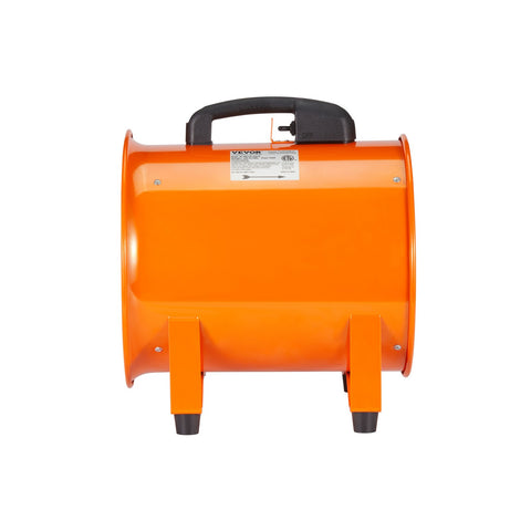Portable Ventilator, 254mm/10inch Heavy Duty Cylinder Fan with 5m Duct Hose, 255W Strong Shop Exhaust Blower 1720CFM, Industrial Utility Blower for Sucking Dust, Smoke, Smoke Home/Workplace