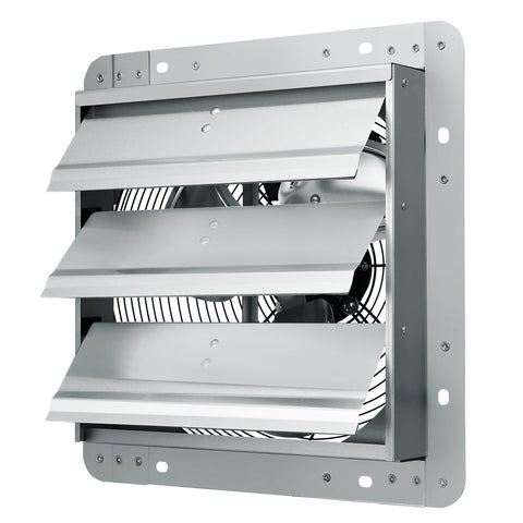 Shutter Exhaust Fan, 305 mm High-speed 1400RPM 1084 CFM, Aluminum Wall Mount Attic Fan with AC-motor, Ventilation and Cooling for Greenhouses, Garages, Sheds, Shops