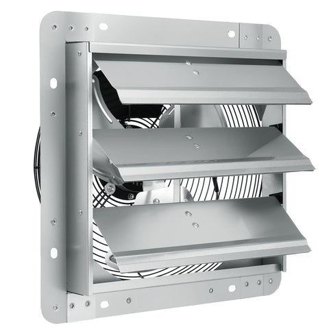 Shutter Exhaust Fan, 305 mm High-speed 1400RPM 1084 CFM, Aluminum Wall Mount Attic Fan with AC-motor, Ventilation and Cooling for Greenhouses, Garages, Sheds, Shops